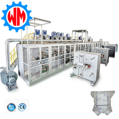 Beli High Speed Full Servo Baby Diaper Making Machinery Kontrol PLC dengan Sistem Pengemasan online manufacture