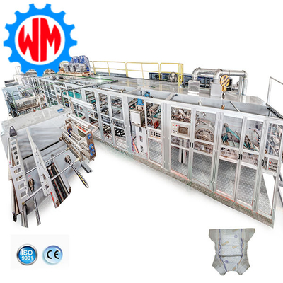 Beli High Speed Full Servo Baby Diaper Production Line PLC Control dengan Sistem Pengemasan Opsional online manufacture