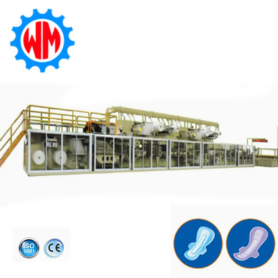 High Speed Full Servo Sanitary Napkin Produksi Line dengan CE Ekspor ke Amerika Selatan