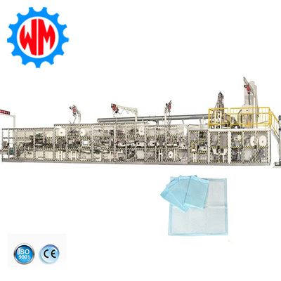 250meter/Min Underpad Line Produksi PLC Kontrol Di Bawah Mesin Pad
