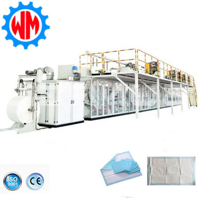 Menghemat energi Full Servo Mattress Pad Machine Underpad Produksi Line Auto Stacker